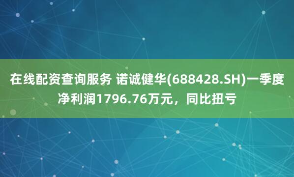 在线配资查询服务 诺诚健华(688428.SH)一季度净利润1796.76万元，同比扭亏